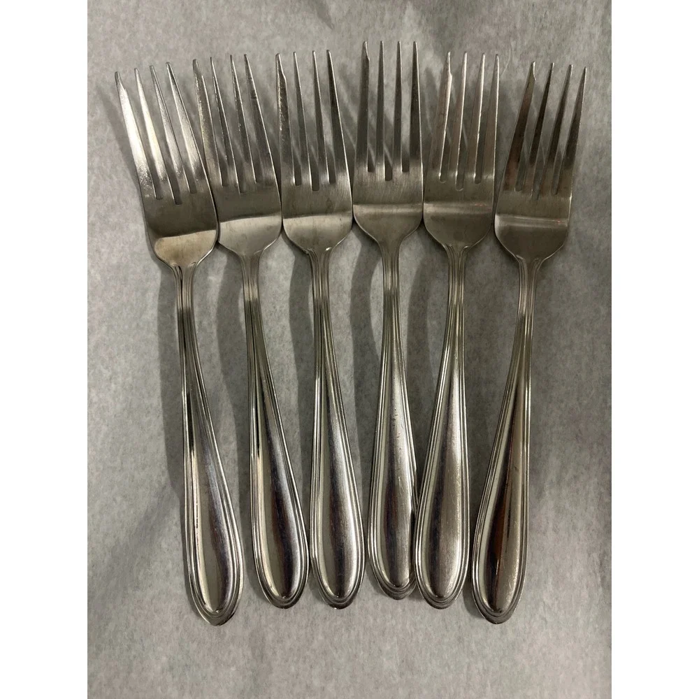 Wallace Modern‎ Thread Stainless Steel salad Fork Set of 6, 7.25